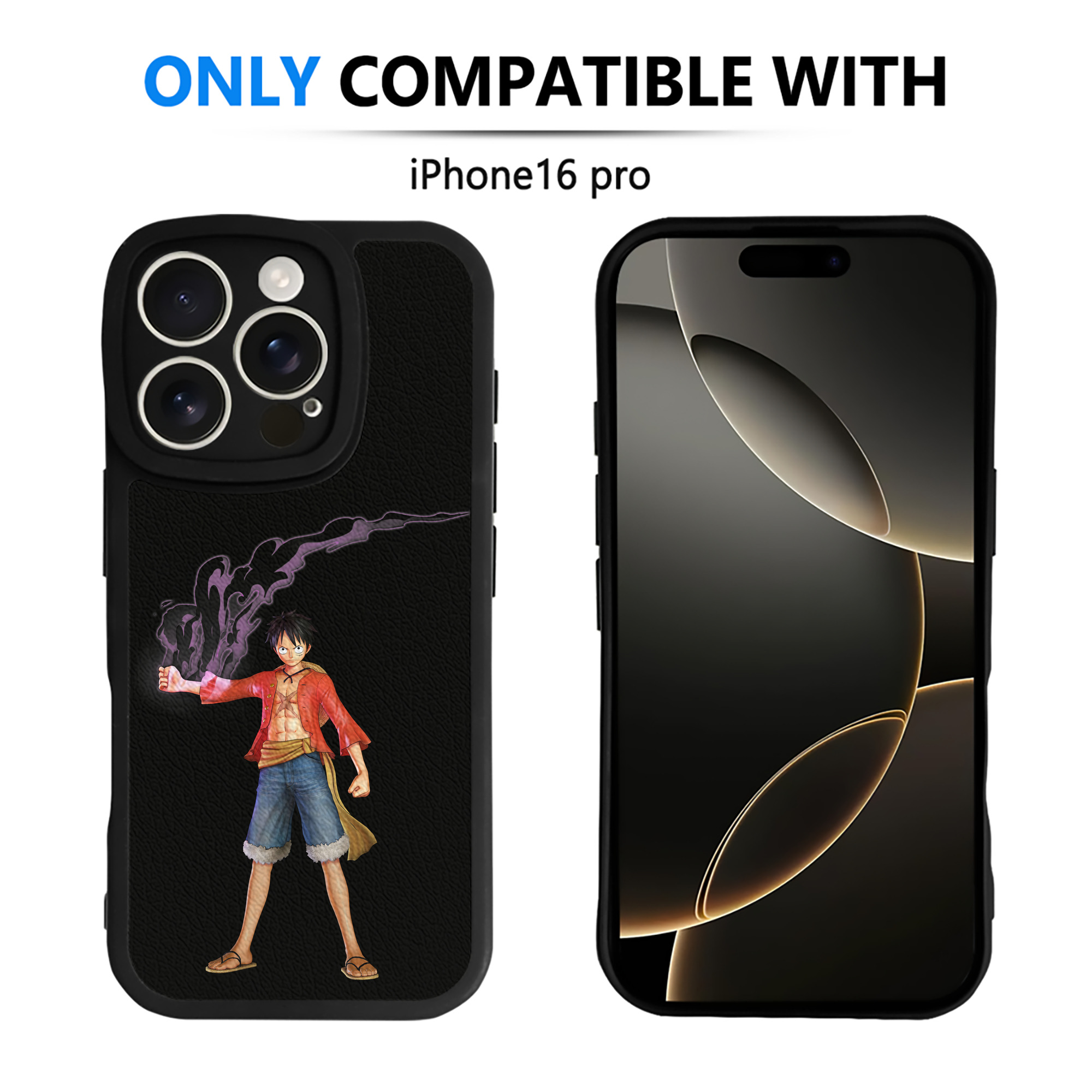 （画像用） ワンピース モンキー・D・ルフィ ONE PIECE Monkey D. Luffy 【iPhone 16シリーズ対応】シリコンスマホケース（レザー調） 材質：シリコン